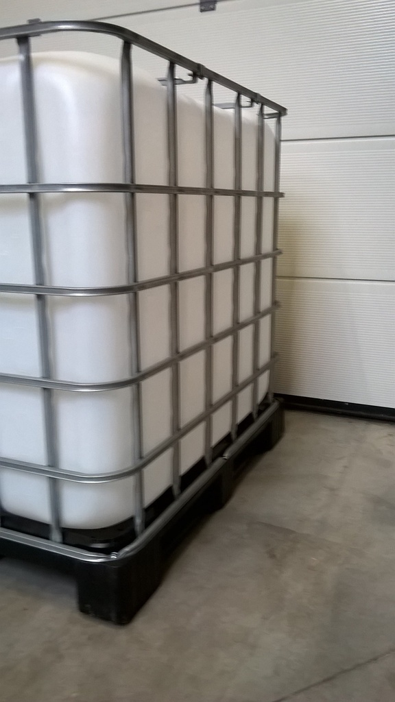 Cuve IBC 1000 litres reconditionnée poche neuve - Naturel FDA ouverture 150mm - Palette plastique "Mauser"