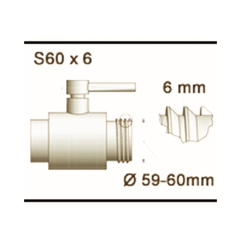 Adapateurs IBC S60x6 Embout cannelé rotative (Polypropylène)