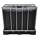 Cuve IBC 600 litres reconditionnée neuve - Noir FDA ouverture 150mm - Palette plastique "Werit"