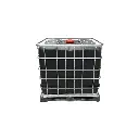 ​​​Cuve IBC 1000 litres rénovée - Noir avec jauges ouverture 150mm - palette plastique "Schutz" 