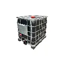 ​​​Cuve IBC 1000 litres rénovée - Noir avec jauges ouverture 150mm - palette plastique "Schutz" 