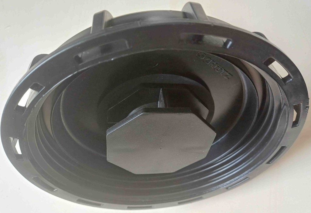 Couvercle Schütz noir NW150 + Soupape d'aspiration à clapet