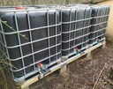 ​​​Cuve IBC 1000 litres rénovée - Noir ouverture 150mm - palette plastique "Schutz"