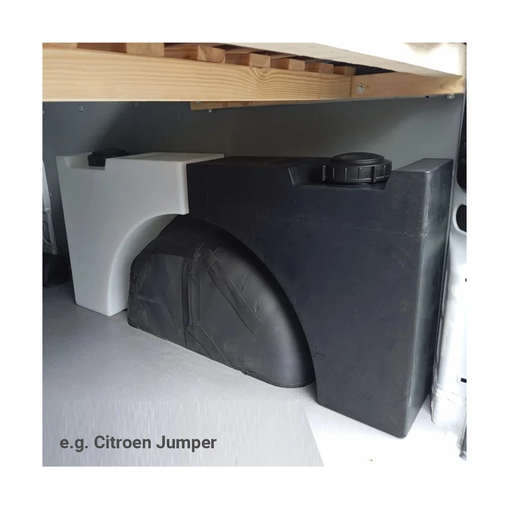 Réservoir de passage de roue de 55L avec raccords
