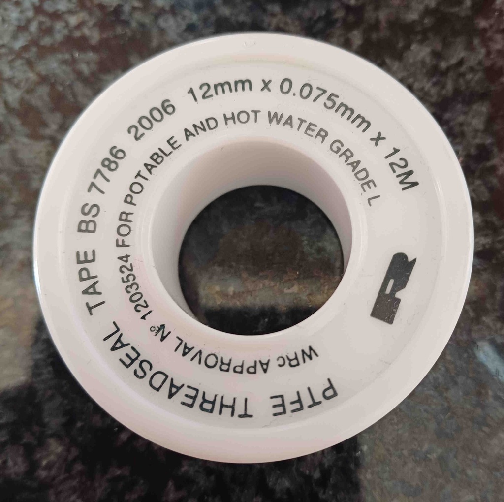 Ruban de téflon - 12m x 12mm x 0,075mm