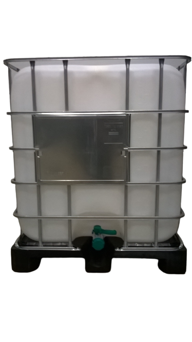 ​​​Cuve IBC 1000 litres rénovée - Naturel ouverture 150mm - palette plastique "Mauser"