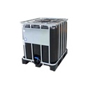 ​​​​Cuve IBC 1000 litres Neuve - Noir UN et FDA ouverture  150mm - Palette plastique "Werit"