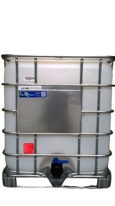 ​​​Cuve IBC 1000 litres rénovée - Naturel ouverture 150mm - palette métallique "Schutz"