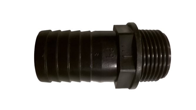 Sortie cannelées PP droite filetée 1"1/4 mâle, sortie 40 mm