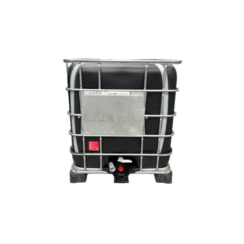 ​​​Cuve IBC 1000 litres rénovée - Noir avec jauges ouverture 150mm - palette plastique "Schutz" 