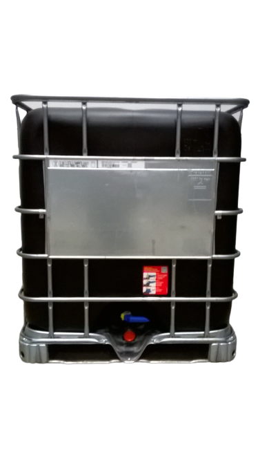 ​​​Cuve IBC 1000 litres rénovée - Noir ouverture 150mm - palette métallique "Schutz"