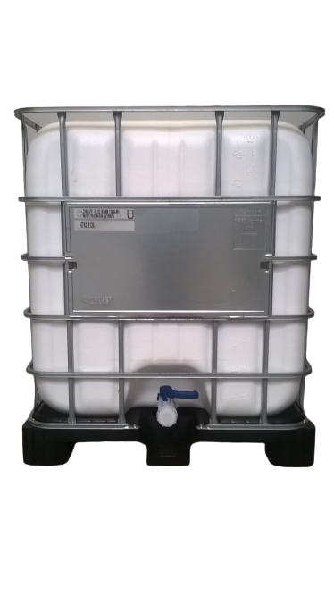 ​​​Cuve IBC 1000 litres rénovée - Blanche opaque ouverture 150mm - Palette plastique "Mauser"