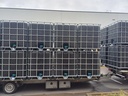 ​​​Cuve IBC 1000 litres rénovée - Noir ouverture 150mm - palette métallique "Greif"