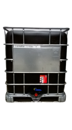 [CRC1Z150PMS] ​​​Cuve IBC 1000 litres rénovée - Noir ouverture 150mm - palette métallique "Schutz"