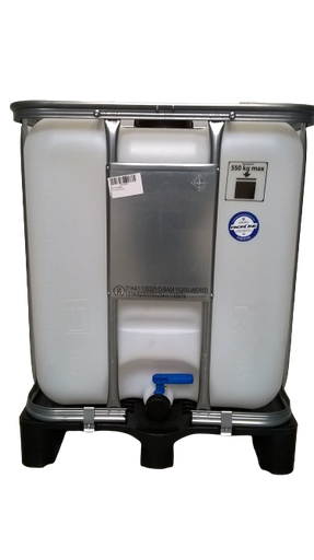 [CN3N150PPW] Cuve IBC 300 litres neuve - Naturel UN/FDA ouvreture 150mm - Palette plastique "Werit"