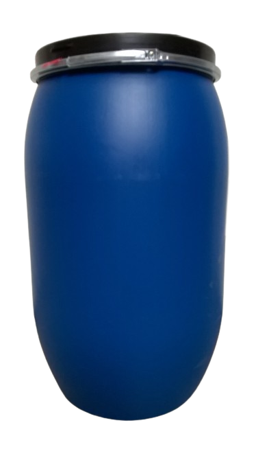 Fût Métallique Bleu 60 L Avec Couvercle - Acier Laminé à Froid - Fabriqué En Allemagne - Idéal Stockage