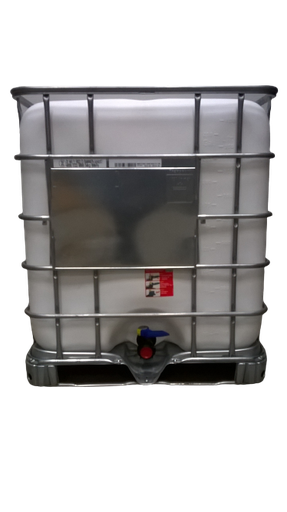 [CRC1BO150PMS] ​​​Cuve IBC 1000 litres rénovée - Blanche opaque ouverture 150mm - Palette métallique "Schutz"