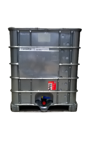 [CRC1ET150PMS] ​​​Cuve IBC 1000 litres rénovée - entôlée ouverture 150mm - palette métallique "Schutz"