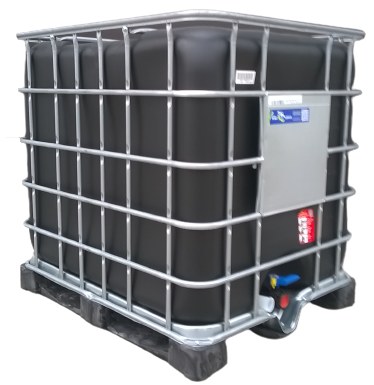 [CRB1Z150PPS] ​​​​Cuve IBC 1000 litres reconditionnée poche neuve - Noir ouverture 150mm - Palette plastique "Schutz"
