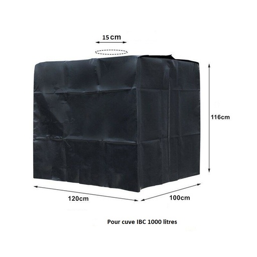 [HOS1000Z] Housse IBC 1000 Litres Anti-UV noir