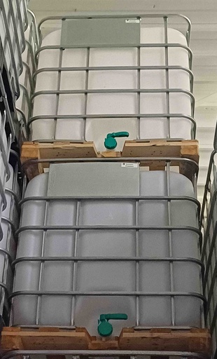 [CRC1N150PBM] ​​​Cuve IBC 1000 litres rénovée - Naturel ouverture 150mm - palette bois "Mauser"