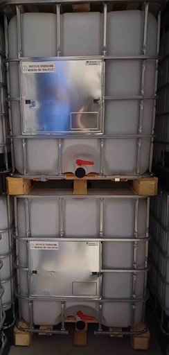 [CRC1N150PBG] ​​​Cuve IBC 1000 litres rénovée - Naturel ouverture 150mm - palette bois "Greif"