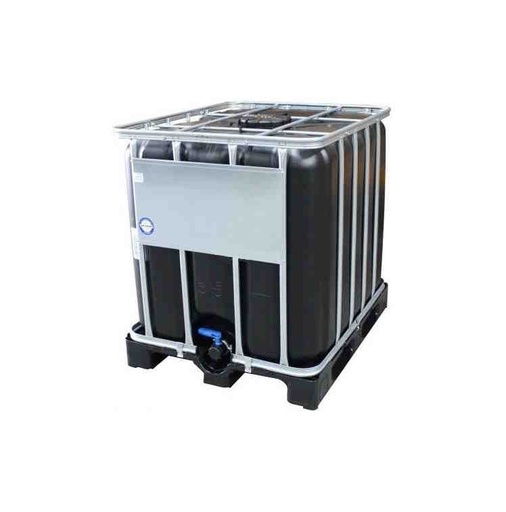 [CN1ZUNA155PPW] ​​​​Cuve IBC 1000 litres Neuve - Noir UN et FDA ouverture  150mm - Palette plastique "Werit"
