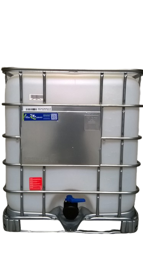 [CRC1N150PMS] ​​​Cuve IBC 1000 litres rénovée - Naturel ouverture 150mm - palette métallique "Schutz"