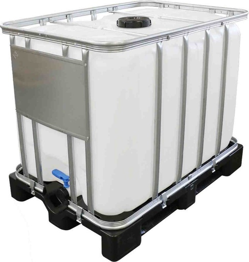 [CN6NA150PPW] Cuve IBC 600 litres Neuve - Naturel UN et FDA - Ouverture 150mm - Palette plastique "Werit"